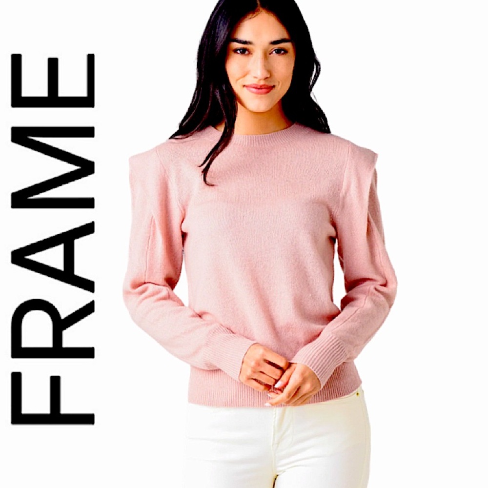 FRAME.EUC.100% CASHMERE “KENNEDY” SWEATER. LIGHT PINK. CREWNECK.M